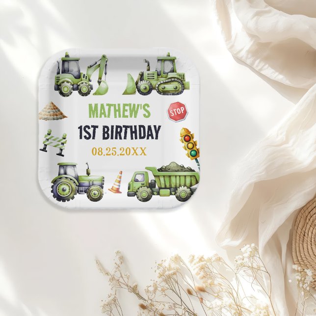 Baukinder 1. Geburtstag Party Pappteller (Von Creator hochgeladen)