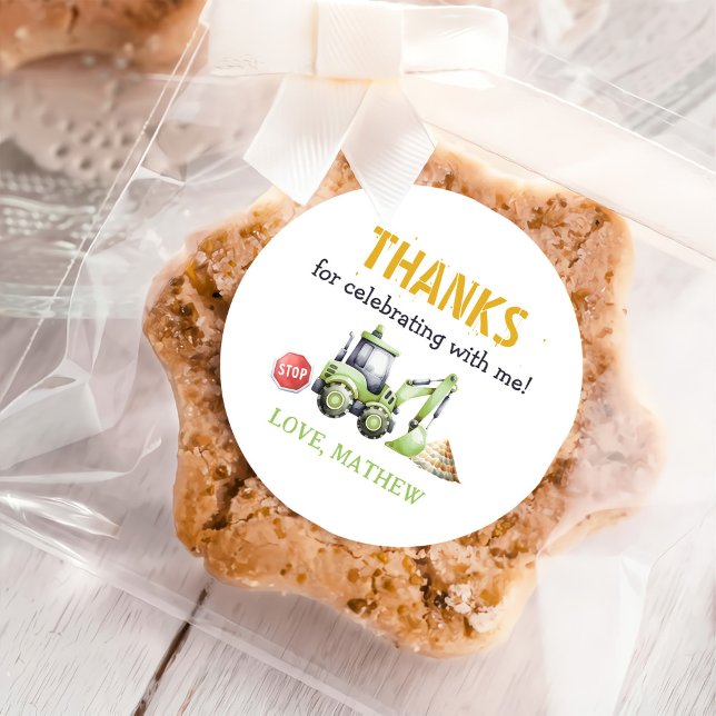 Baukinder 1. Geburtstag Party Runder Aufkleber (Von Creator hochgeladen)