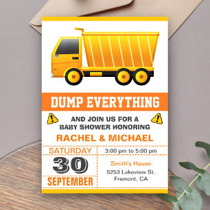 Baukinderschwung-LKW-Baby-Party Einladung