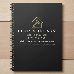 Baukonstruktion Schwarz Gold Notizblock