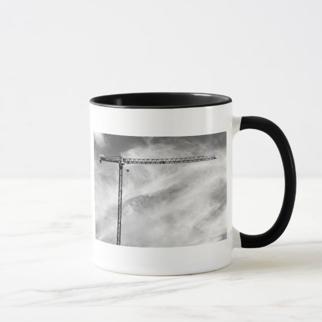Baukran und Sky Black and White Foto Tasse (Rechts)
