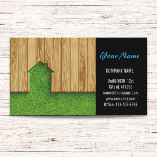 Baulandschaftszäune Visitenkarte (Carpentry Construction landscaping fencing Business Card)