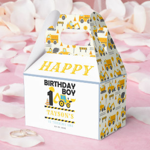Baulastwagen 1. Geburtstag   Kinderparty Geschenkschachtel