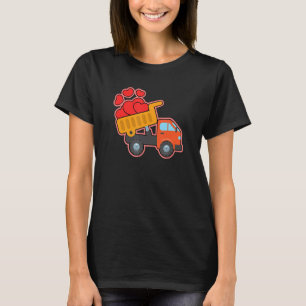Baulastwagen Bagger Baustelle Herz L T-Shirt