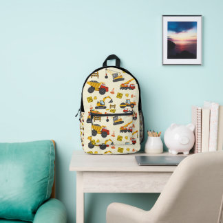 Baulastwagen-Maschinen-Themenbüro-Schule Bedruckter Rucksack
