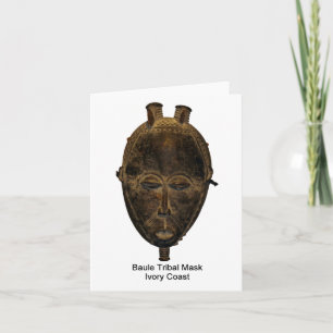 Baule Tribal Mask Note Card Karte