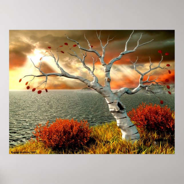 Baum am Ozean Poster (Vorne)