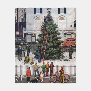 Baum auf dem Platz der Stadt Fleecedecke