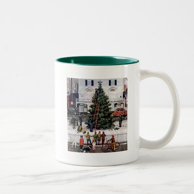 Baum auf dem Platz der Stadt Zweifarbige Tasse (Rechts)