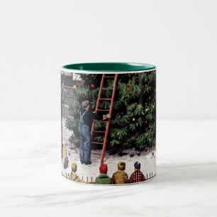 Baum auf dem Stadtplatz Zweifarbige Tasse