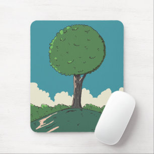 Baum auf einem Hügel Mousepad