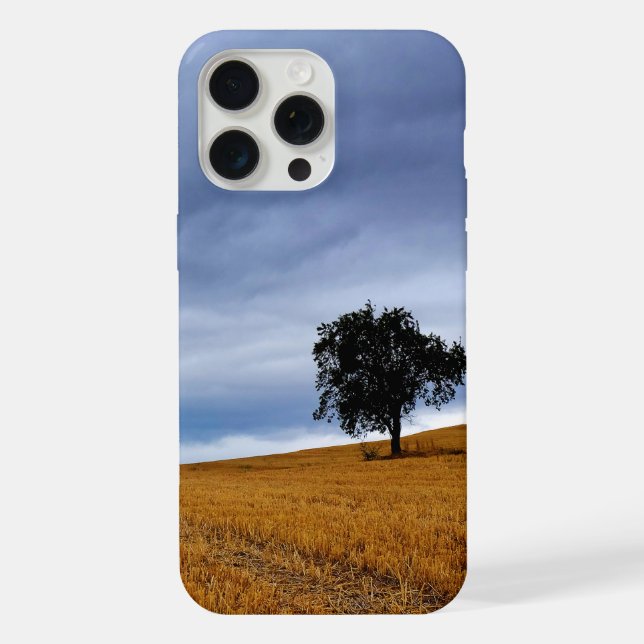 Baum auf einem Weizenfeld iPhone 15 Pro Max Hülle (Rückseite)