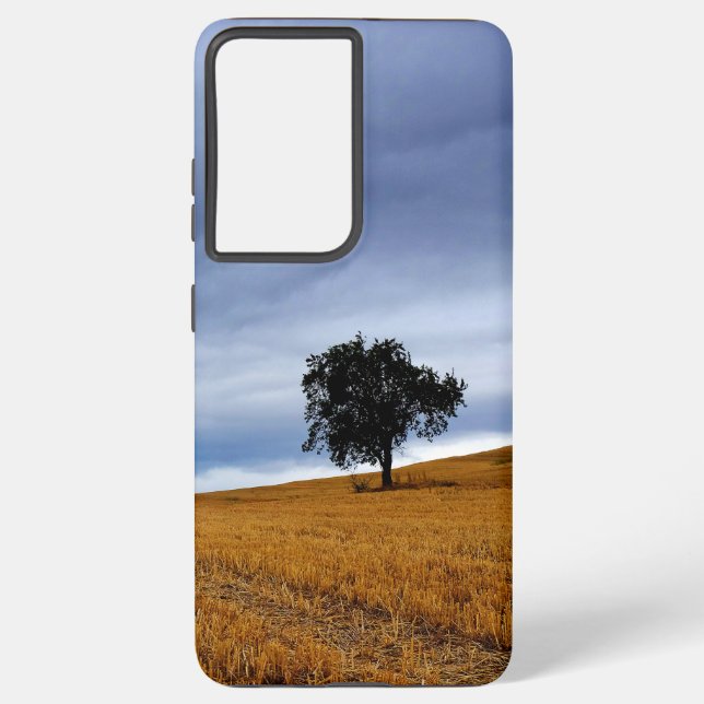Baum auf einem Weizenfeld Samsung Galaxy Hülle (Rückseite)