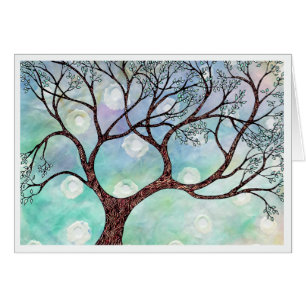 Baum auf Vellum mit Aquarellhintergrund