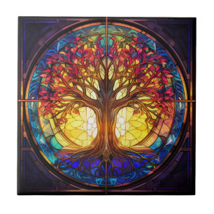 Baum aus festem Glas - Keramik Fliese