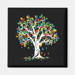 Baum Autismus Aufklärung Monat Spaß ASD Unterstütz Magnet