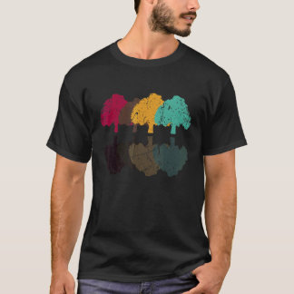Baum Bäume Retro-Stil Für Wanderungen Berge Wald T-Shirt