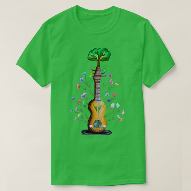 Baum blühender Musik T-Shirt (Design vorne)