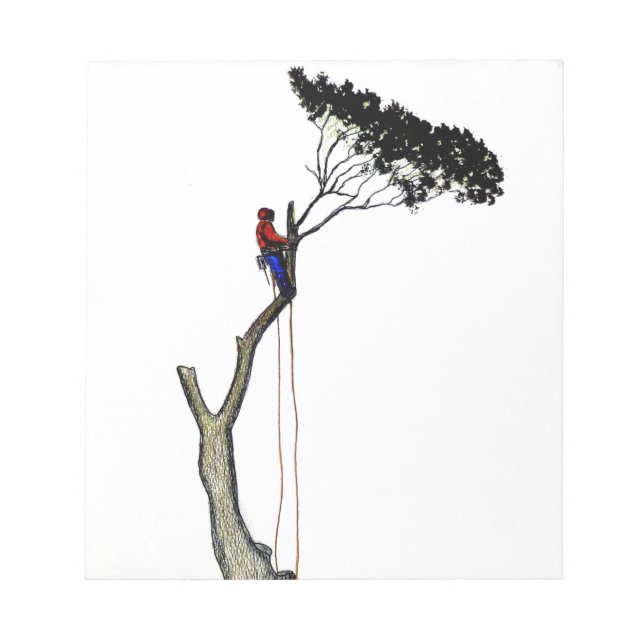 Baum Chirurg Arborist am Werk zur Zeit Chainsaw Gi Notizblock (Vorderseite)