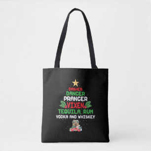 Baum-Dasher-Tänzer-Prancer-Vixen-Tequila-Whisky Tasche