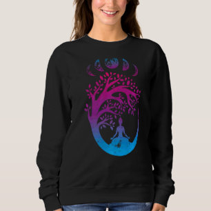Baum der geistigen Mondphasen des Lebens für Yoga Sweatshirt