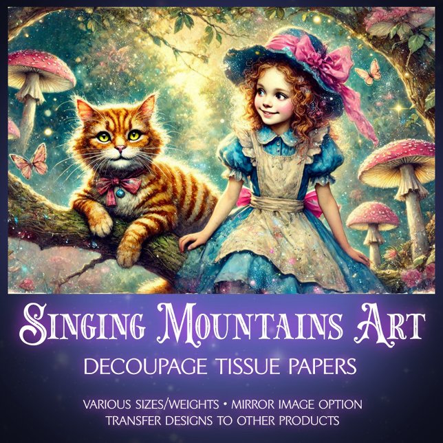 Baum der Geschichten Alice und Cheshire-Katze Deco Seidenpapier (Von Creator hochgeladen)