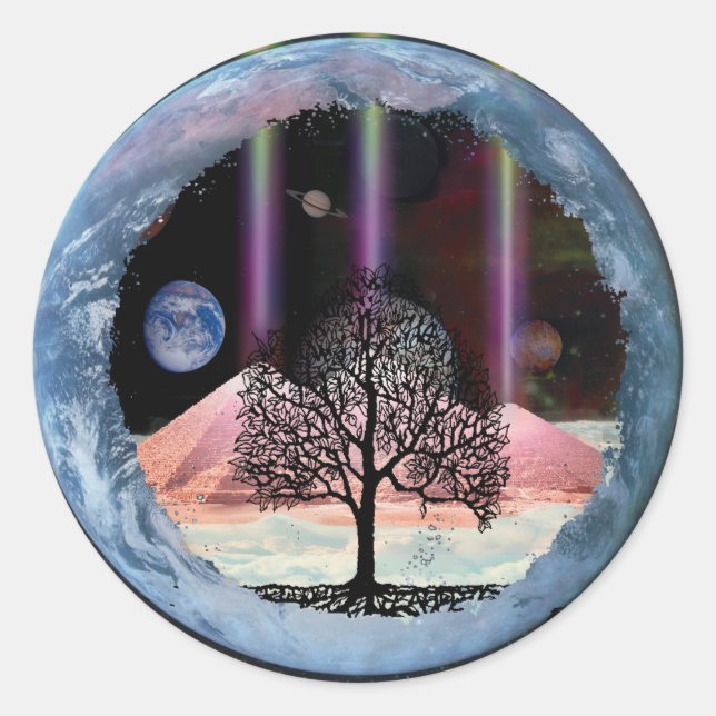 Baum der inneren Wahrheit Runder Aufkleber (Vorderseite)