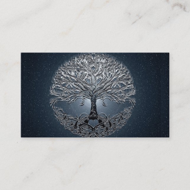 Baum der Leben-blauer Himmel-friedlichen Nacht Visitenkarte (Vorderseite)