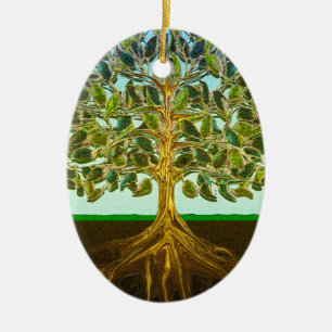 Baum der Leben-einfachen Vergnügen des Lebens Keramikornament
