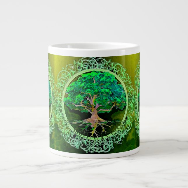 Baum der Leben-Gesundheit und des Wohlstandes Jumbo-Tasse (Vorderseite)