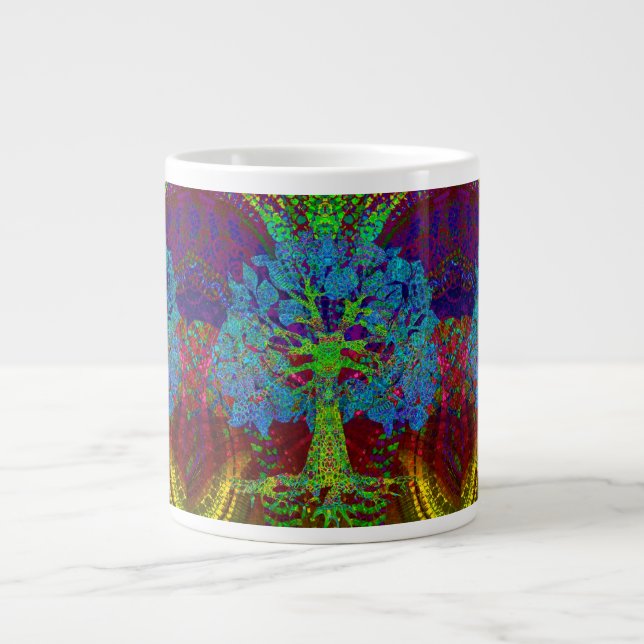 Baum der Leben-grenzenlosen Begeisterung Jumbo-Tasse (Vorderseite)