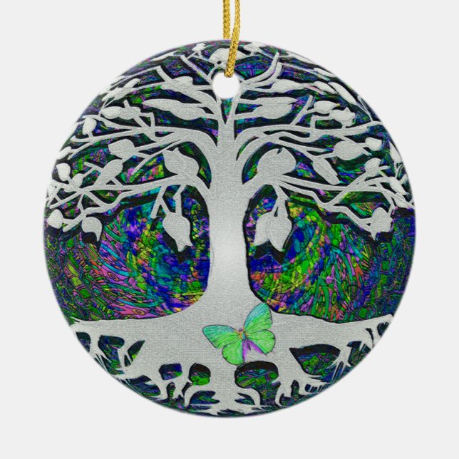 Baum der Leben-neuen Anfänge durch Amelia Carrie Keramikornament (Vorne)