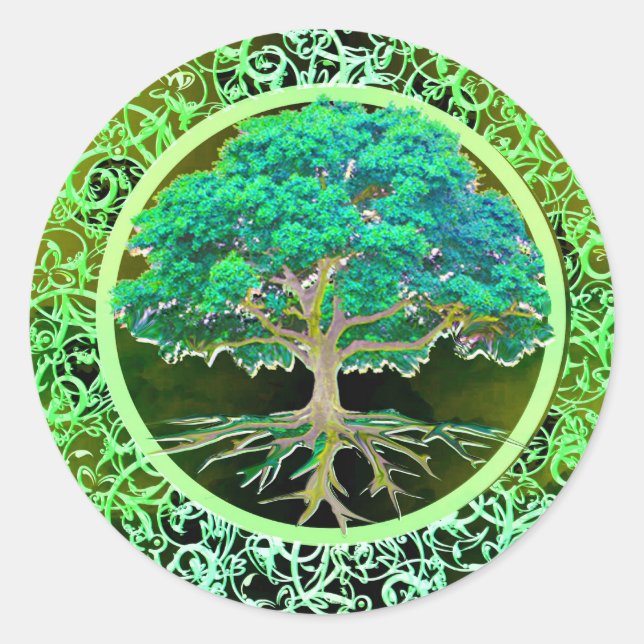 Baum der Lebensgesundheit Runder Aufkleber (Vorderseite)