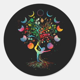 Baum der Lebensmeditation Lunar Eclipse Mandala Runder Aufkleber