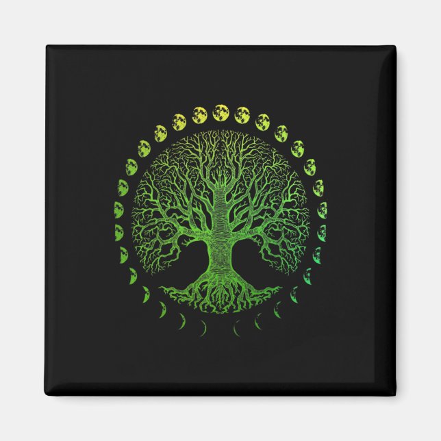 Baum der Lebensphasen des Mondgeschenks - Tag der  Magnet (Vorne)