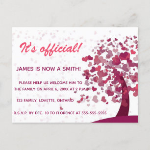 Baum der Liebe-Adoptions-Feier-Einladung Einladungspostkarte