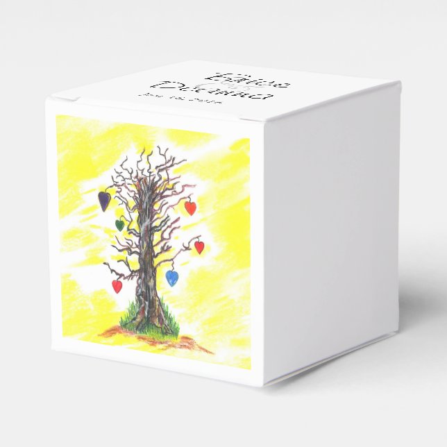 Baum der Liebe Gelber Gefallen Geschenkschachtel (Vorderseite)
