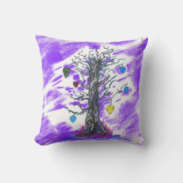 Baum der Liebe Lila Kissen