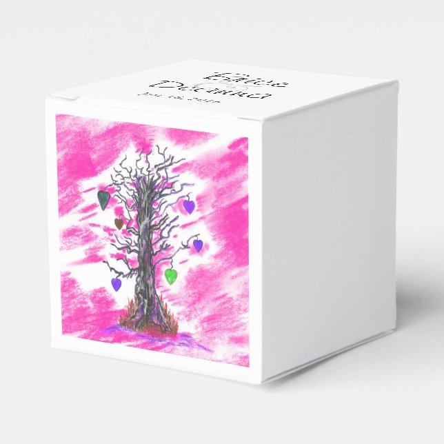Baum der Liebe Rosa Gefälligkeit Geschenkschachtel (Vorderseite)