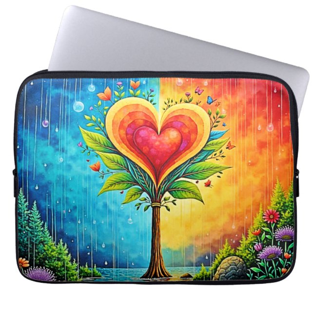 Baum der Liebe und Lebensgestaltung Laptopschutzhülle (Vorderseite)