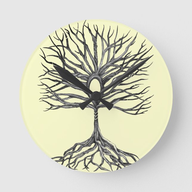 Baum der Mauer Runde Wanduhr (Vorderseite)