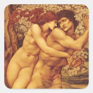 Baum der Vergebung, Sir Edward Coley Burne-Jones Quadratischer Aufkleber