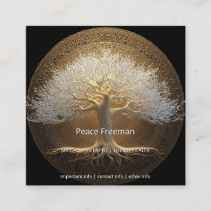 Baum des ewigen Lichts Tree of Life Design Quadratische Visitenkarte