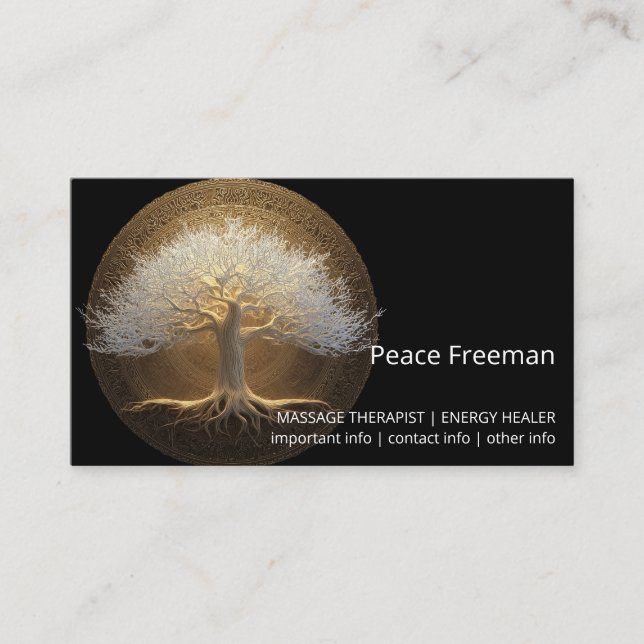 Baum des ewigen Lichts | Tree of Life Design Visitenkarte (Vorderseite)