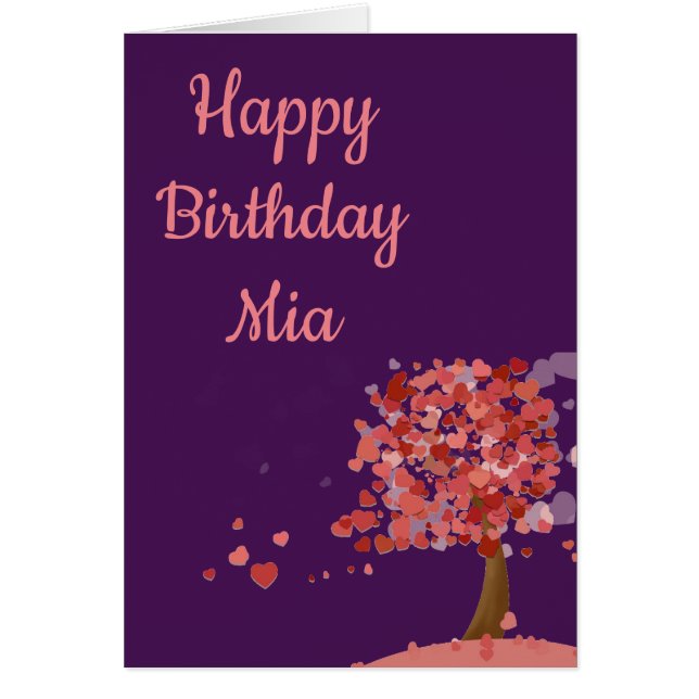 Baum des Herzens niedliche Kunstherzen Geburtsname (Vorne)