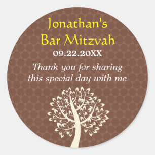 Baum des Leben-Davidssterns Bar-Schläger Mitzvah Runder Aufkleber