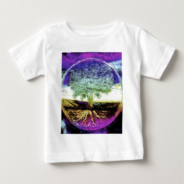 Baum des Leben-friedlichen Lebens Baby T-shirt (Vorderseite)