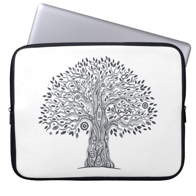 Baum des Leben-Gekritzels Laptopschutzhülle (Vorderseite)