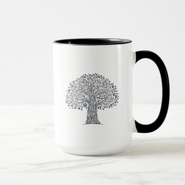 Baum des Leben-Gekritzels Tasse (Rechts)
