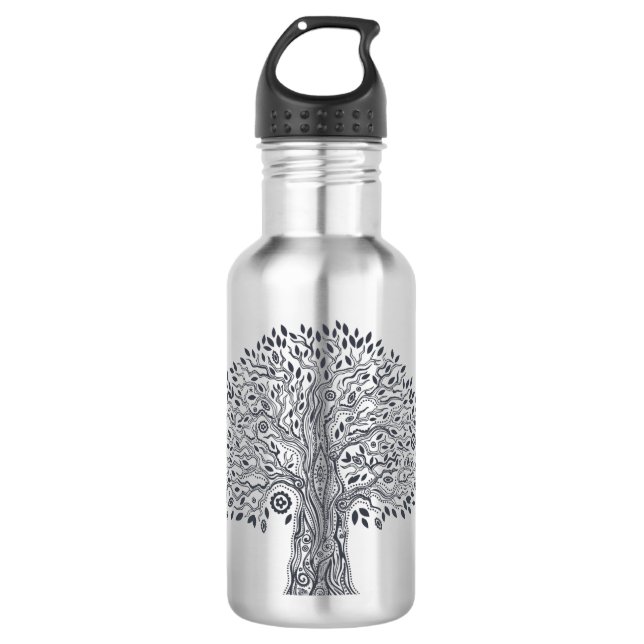 Baum des Leben-Gekritzels Trinkflasche (Vorderseite)